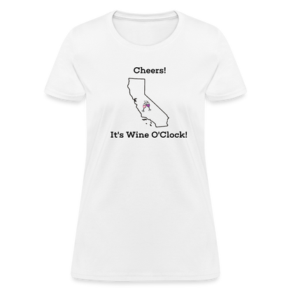 California STATEment Customizable Cheers Wine Women's White Tee Shirt - white