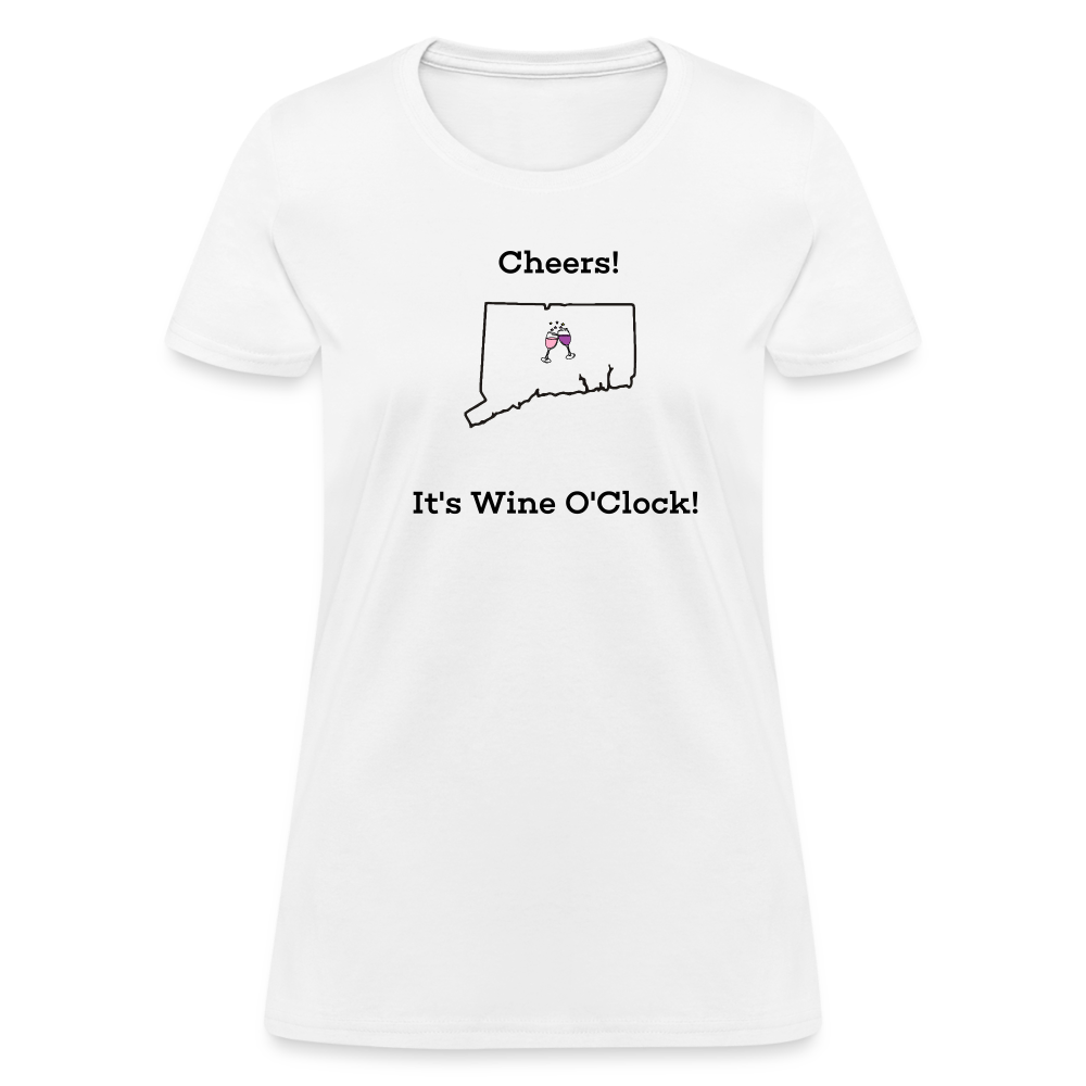 Connecticut STATEment Customizable Cheers Wine Women's White Tee Shirt - white