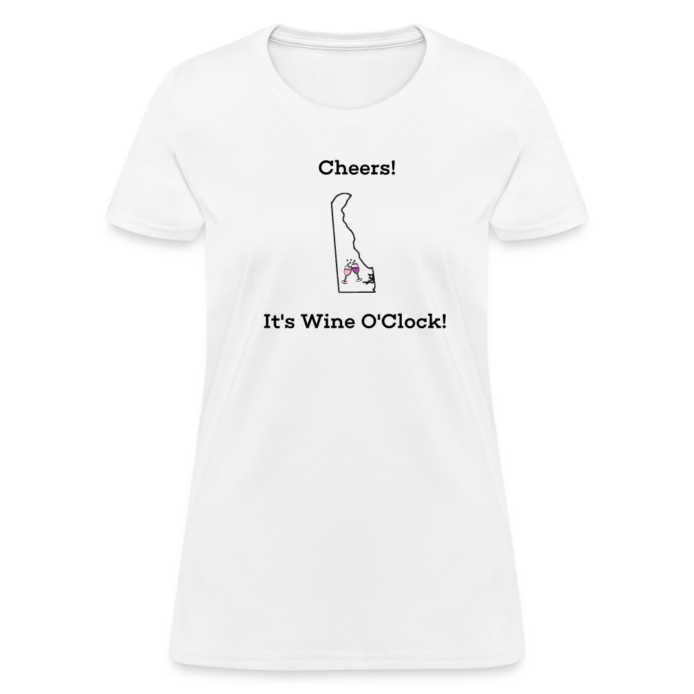 Delaware STATEment Customizable Cheers Wine Women's White Tee Shirt - white