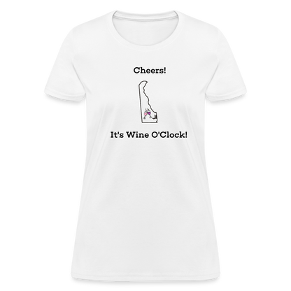 Delaware STATEment Customizable Cheers Wine Women's White Tee Shirt - white