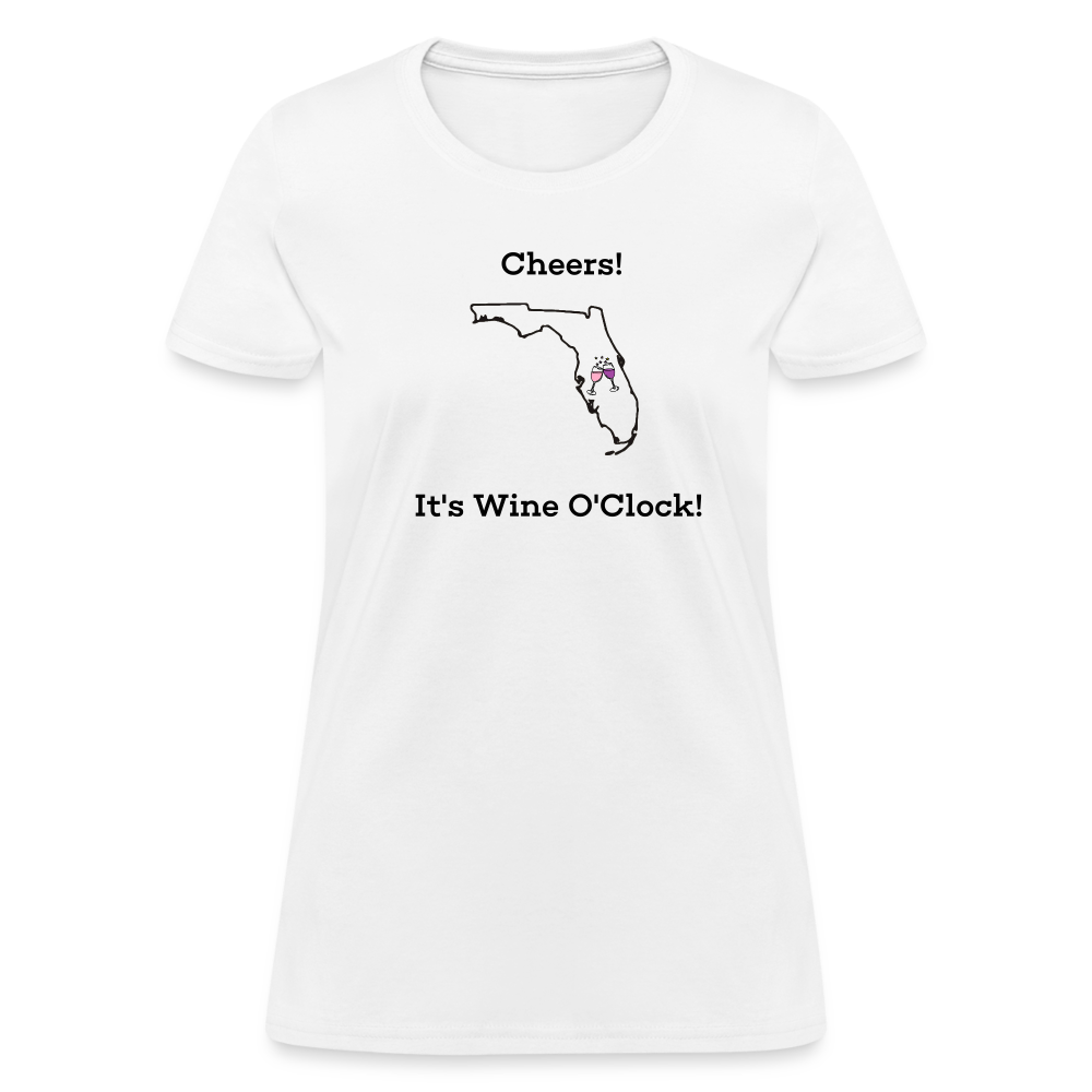 Florida STATEment Customizable Cheers Wine Women's White Tee Shirt - white