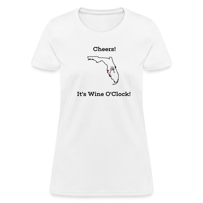 Florida STATEment Customizable Cheers Wine Women's White Tee Shirt - white