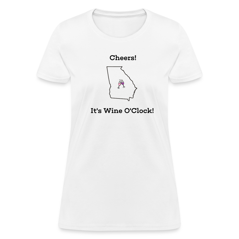 Georgia STATEment Customizable Cheers Wine Women's White Tee Shirt - white