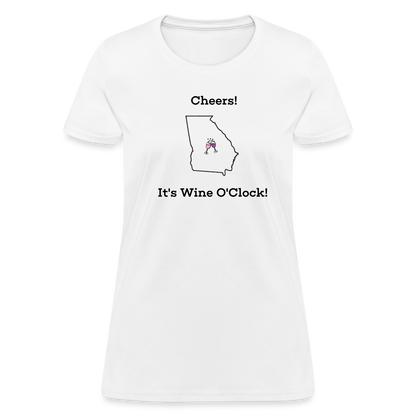 Georgia STATEment Customizable Cheers Wine Women's White Tee Shirt - white