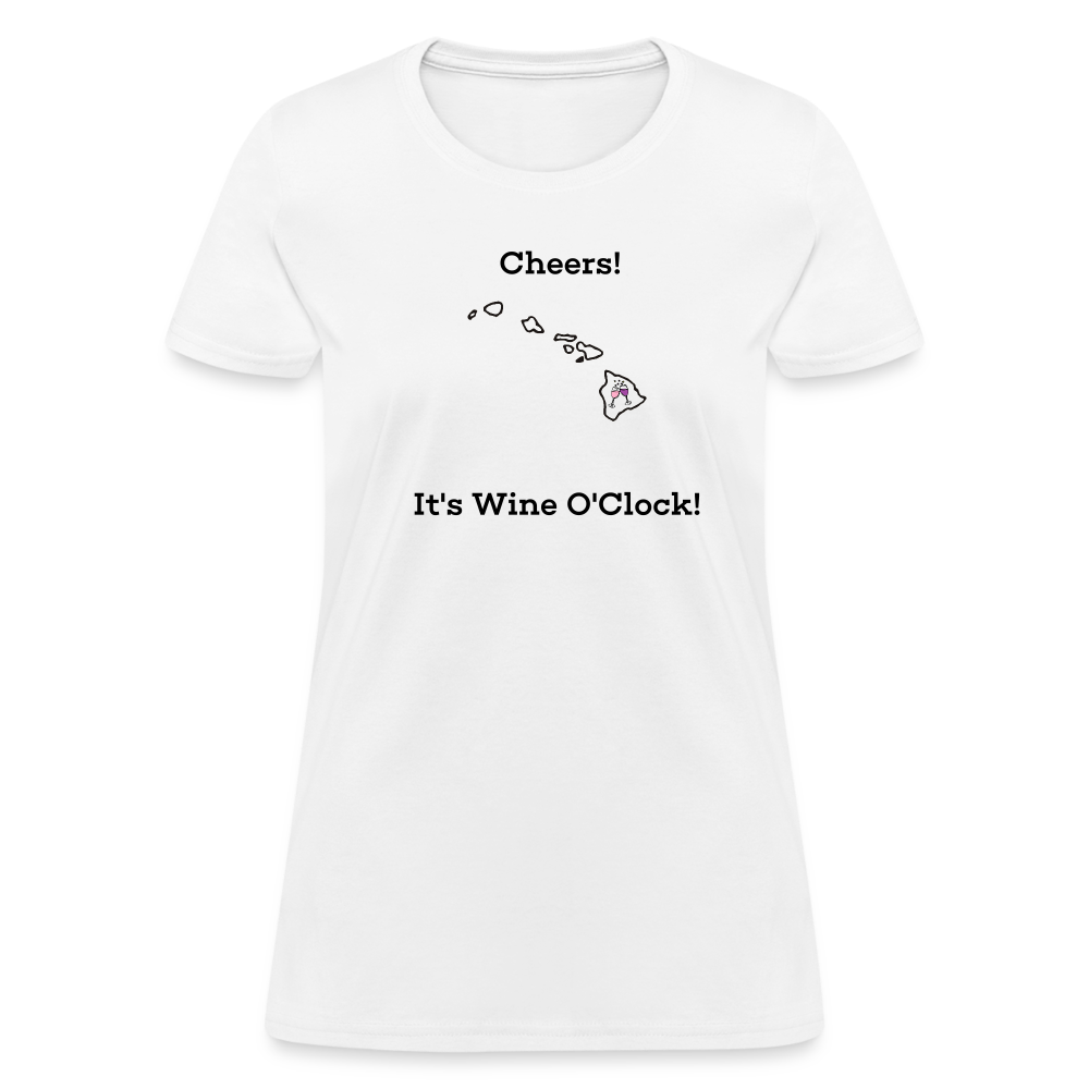 Hawaii STATEment Customizable Cheers Wine Women's White Tee Shirt - white