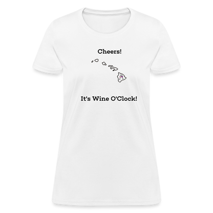 Hawaii STATEment Customizable Cheers Wine Women's White Tee Shirt - white