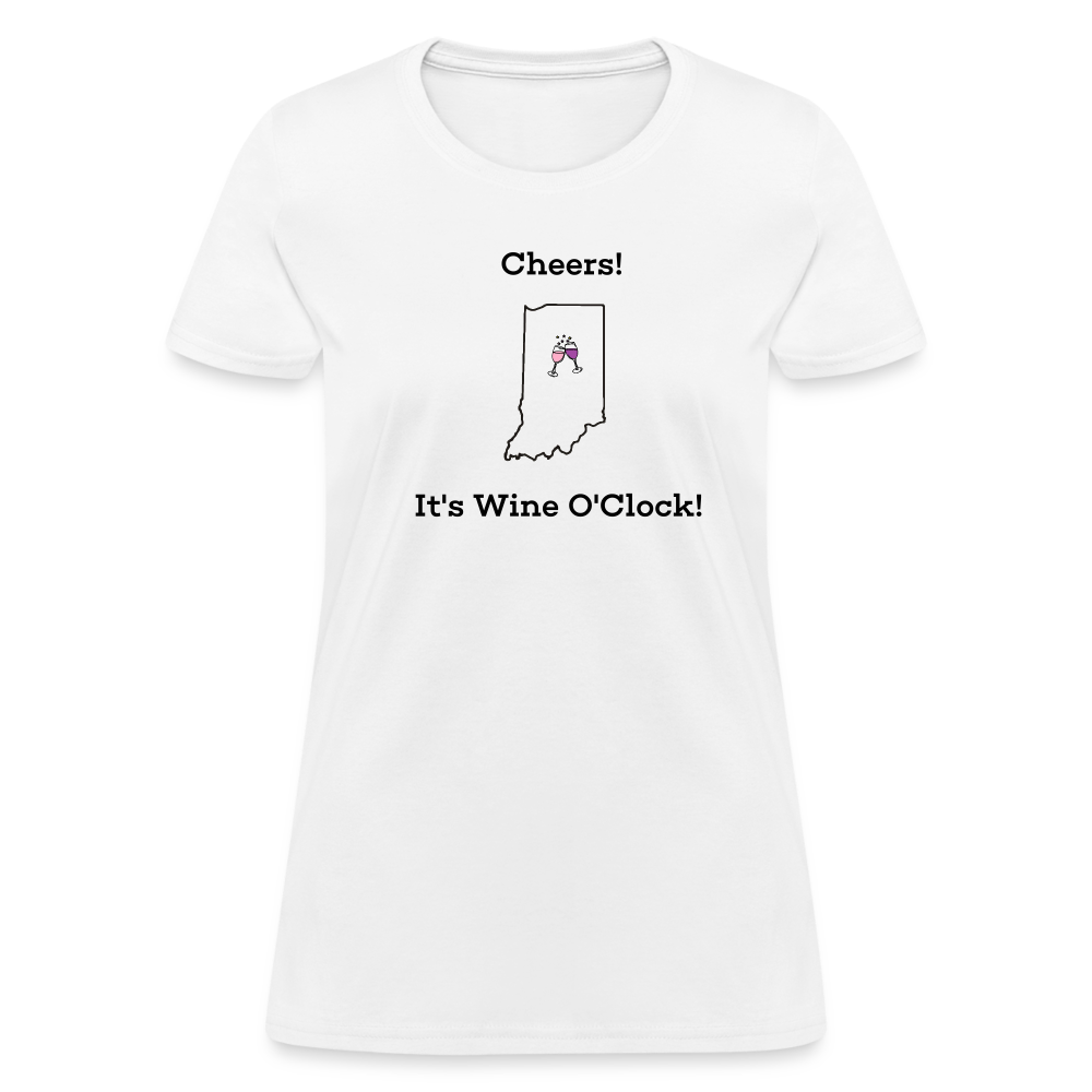 Indiana STATEment Customizable Cheers Wine Women's White Tee Shirt - white