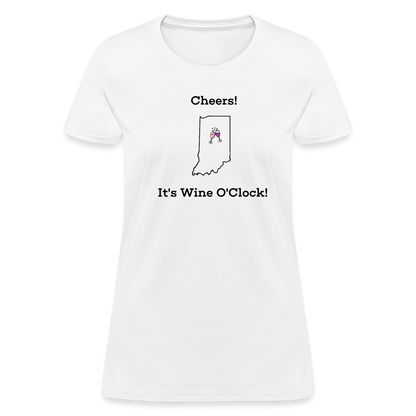 Indiana STATEment Customizable Cheers Wine Women's White Tee Shirt - white