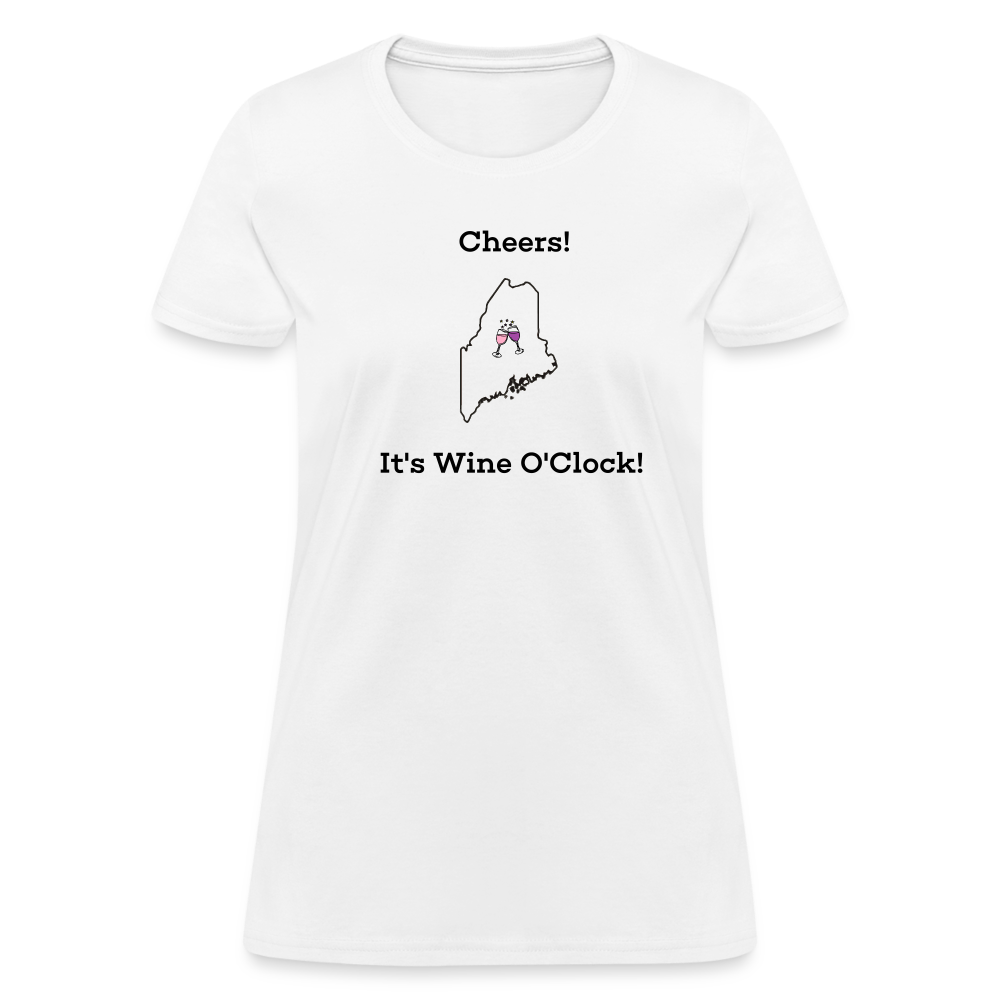 Maine STATEment Customizable Cheers Wine Women's White Tee Shirt - white