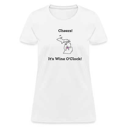 Michigan STATEment Customizable Cheers Wine Women's White Tee Shirt - white