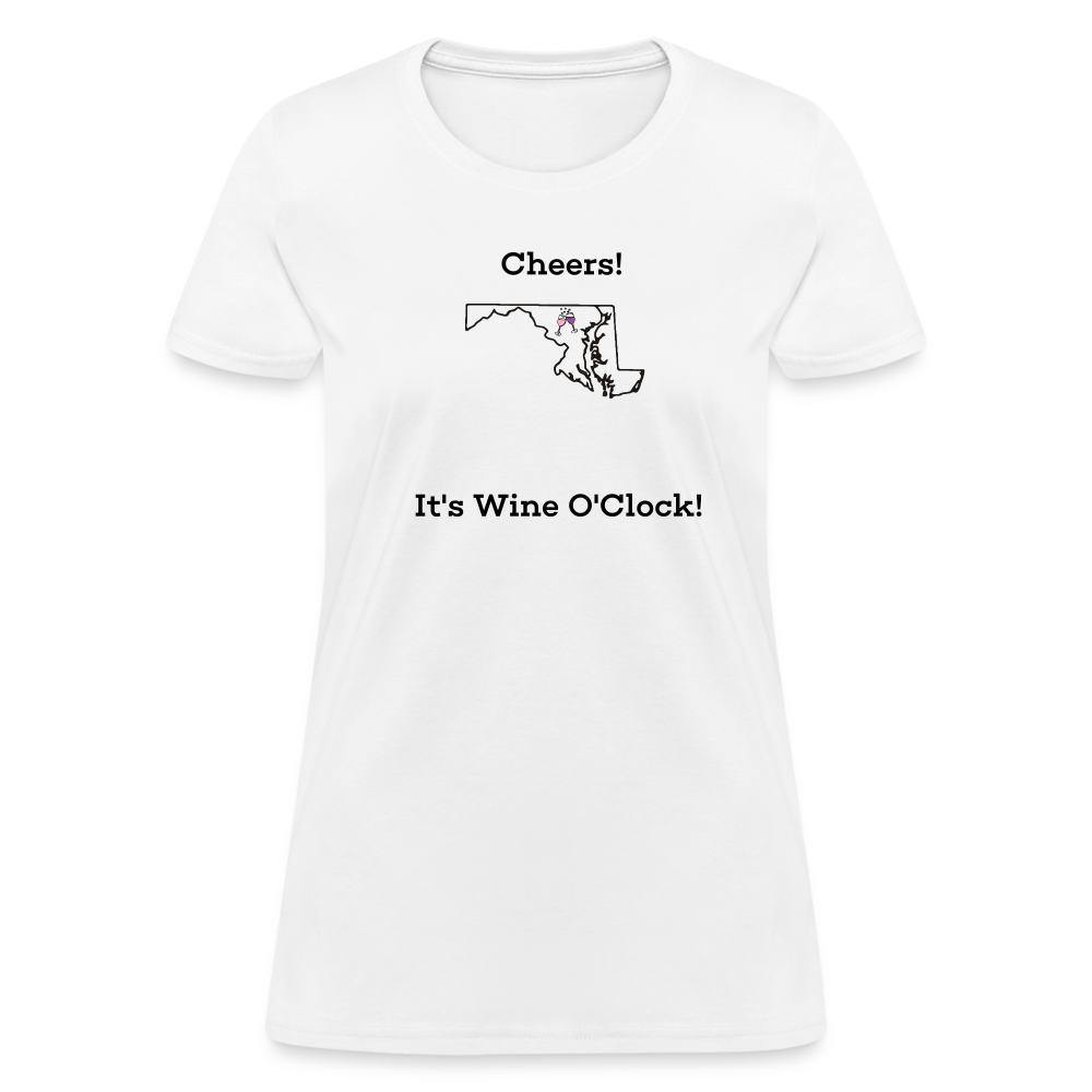 Maryland STATEment Customizable Cheers Wine Women's White Tee Shirt - white