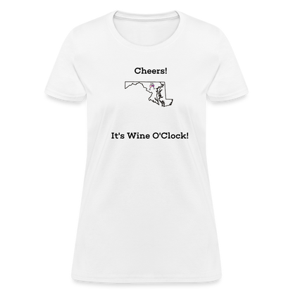 Maryland STATEment Customizable Cheers Wine Women's White Tee Shirt - white