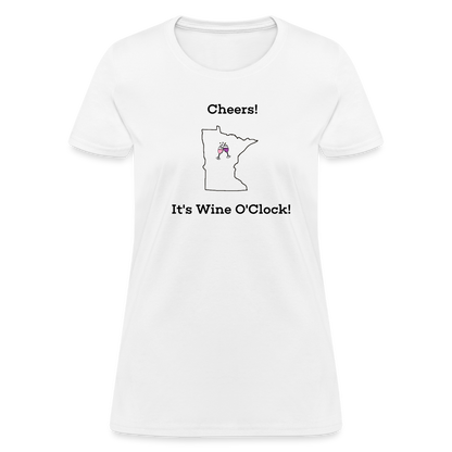 Minnesota STATEment Customizable Cheers Wine Women's White Tee Shirt - white