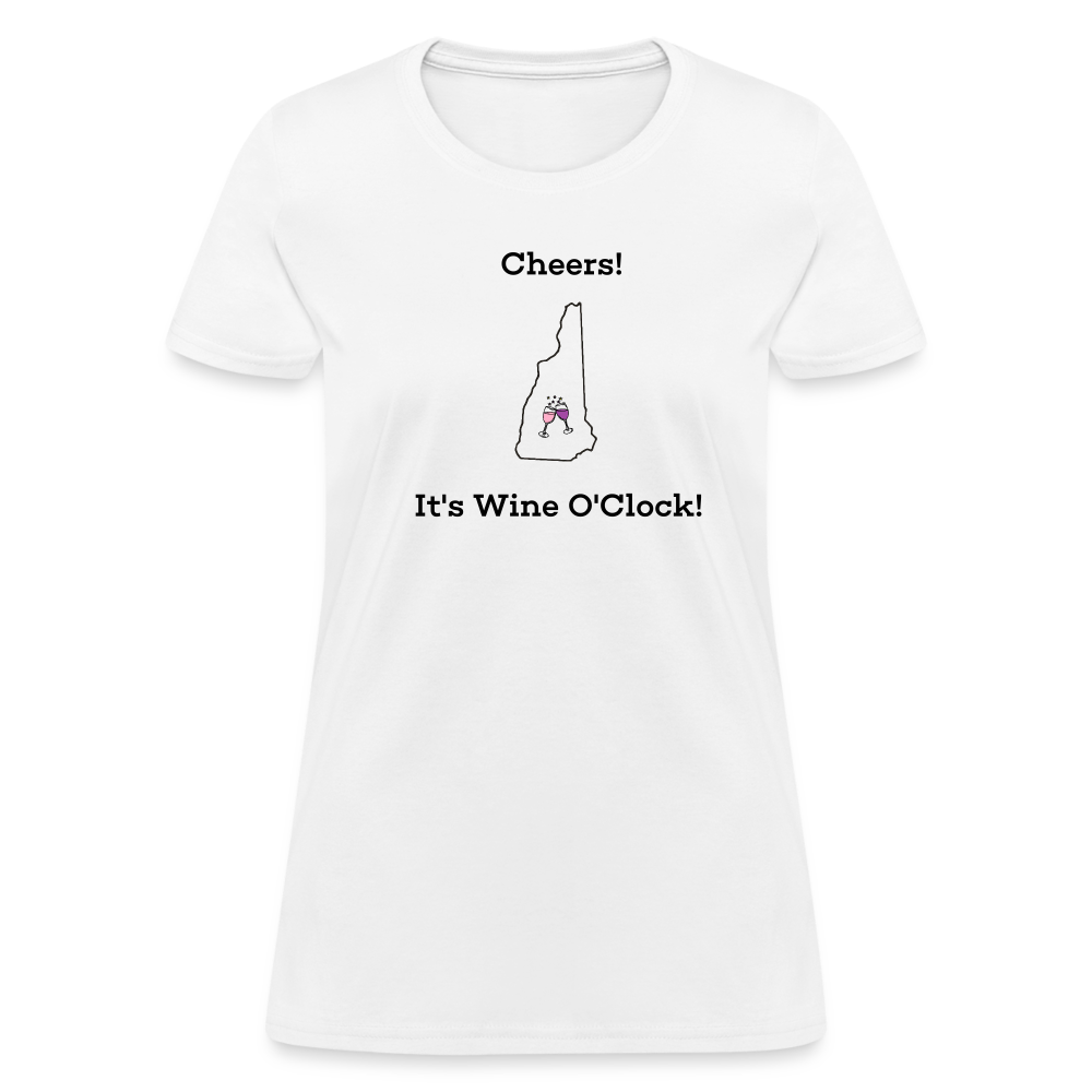 New Hampshire STATEment Customizable Cheers Wine Women's White Tee Shirt - white