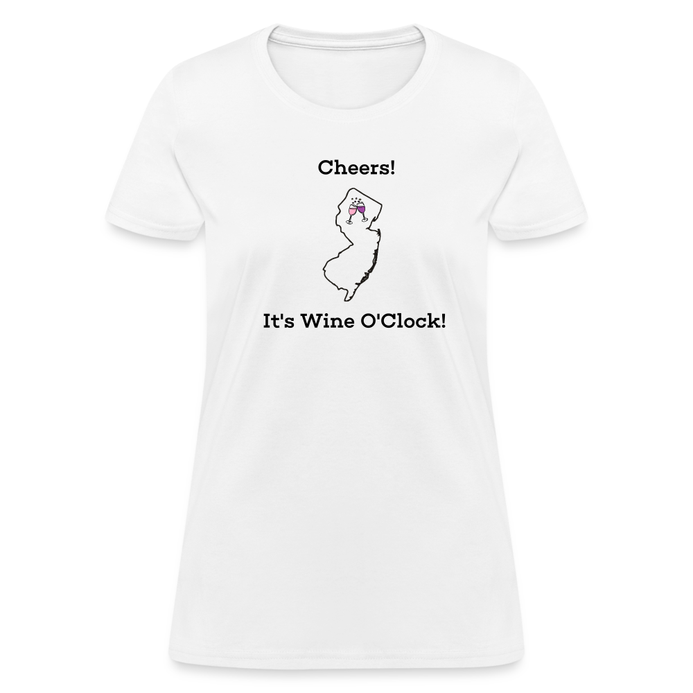 New Jersey STATEment Customizable Cheers Wine Women's White Tee Shirt - white