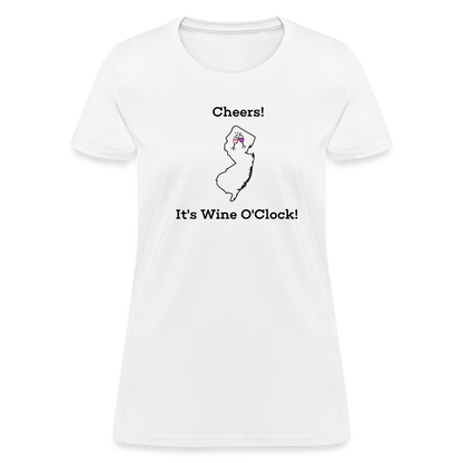 New Jersey STATEment Customizable Cheers Wine Women's White Tee Shirt - white