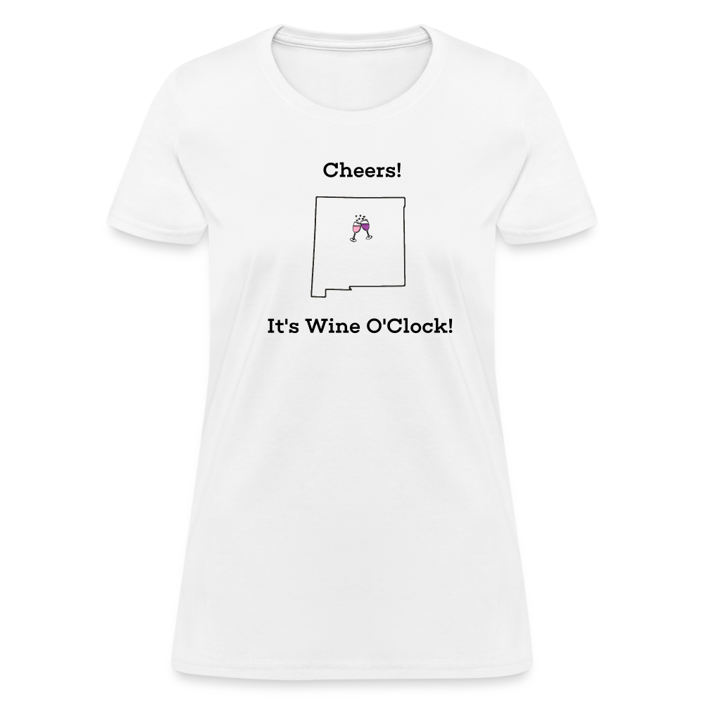 New Mexico STATEment Customizable Cheers Wine Women's White Tee Shirt - white