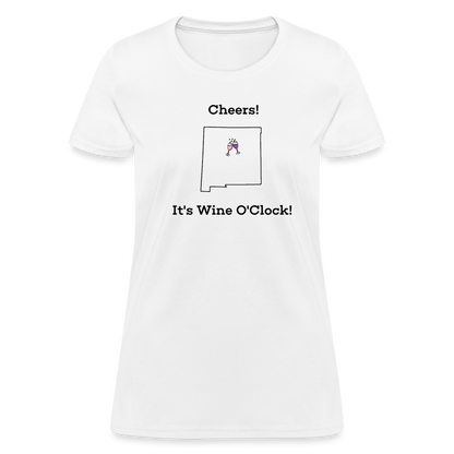 New Mexico STATEment Customizable Cheers Wine Women's White Tee Shirt - white