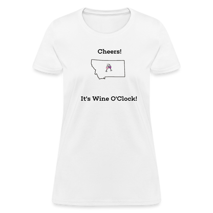 Montana STATEment Customizable Cheers Wine Women's White Tee Shirt - white