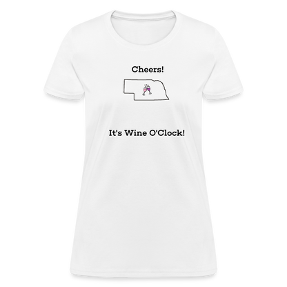 Nebraska STATEment Customizable Cheers Wine Women's White Tee Shirt - white