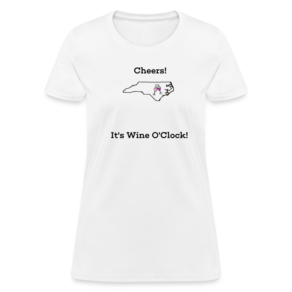 North Carolina STATEment Customizable Cheers Wine Women's White Tee Shirt - white