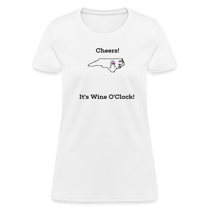 North Carolina STATEment Customizable Cheers Wine Women's White Tee Shirt - white