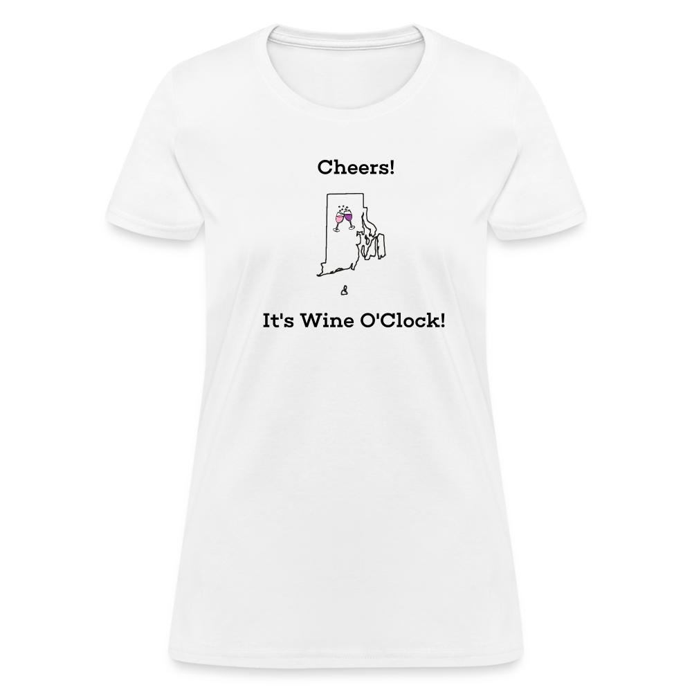 Rhode Island STATEment Customizable Cheers Wine Women's White Tee Shirt - white