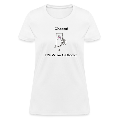 Rhode Island STATEment Customizable Cheers Wine Women's White Tee Shirt - white