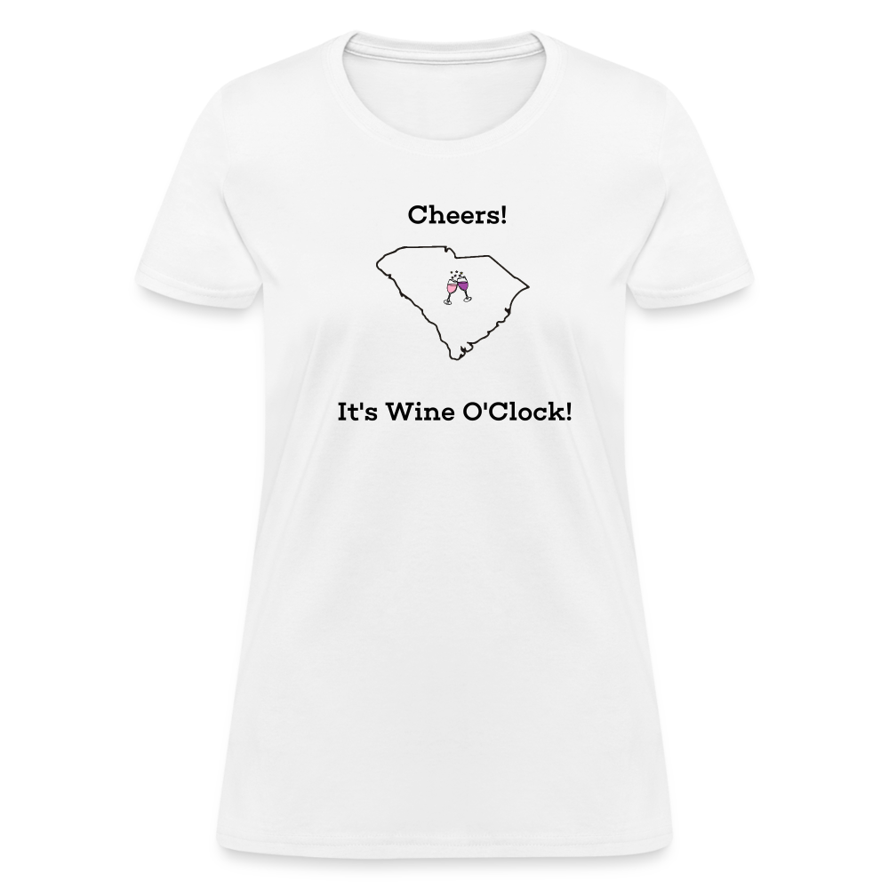 South Carolina STATEment Customizable Cheers Wine Women's White Tee Shirt - white