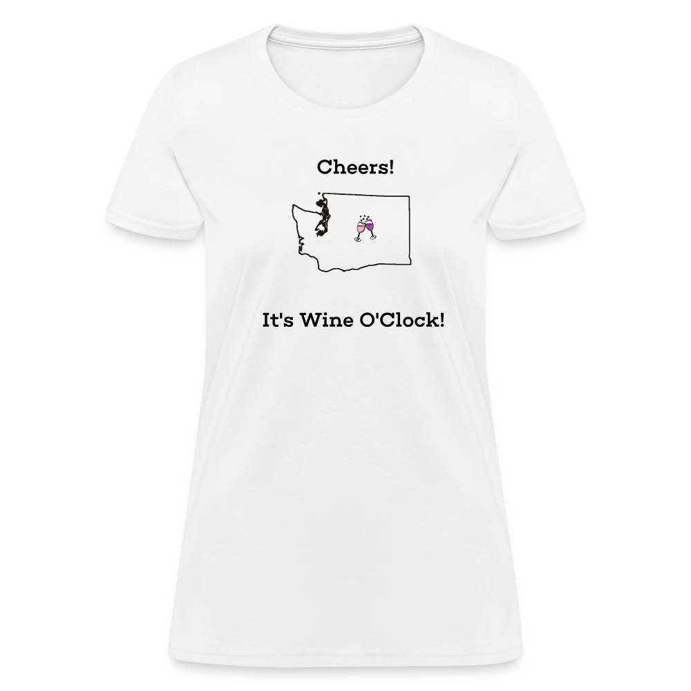 Washington STATEment Customizable Cheers Wine Women's White Tee Shirt - white