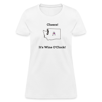 Washington STATEment Customizable Cheers Wine Women's White Tee Shirt - white