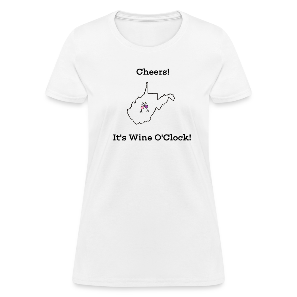 West Virginia STATEment Customizable Cheers Wine Women's White Tee Shirt - white