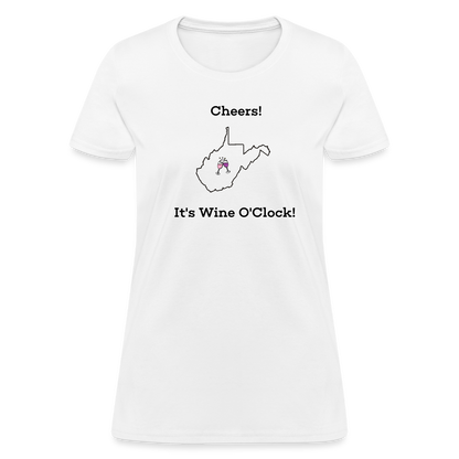 West Virginia STATEment Customizable Cheers Wine Women's White Tee Shirt - white