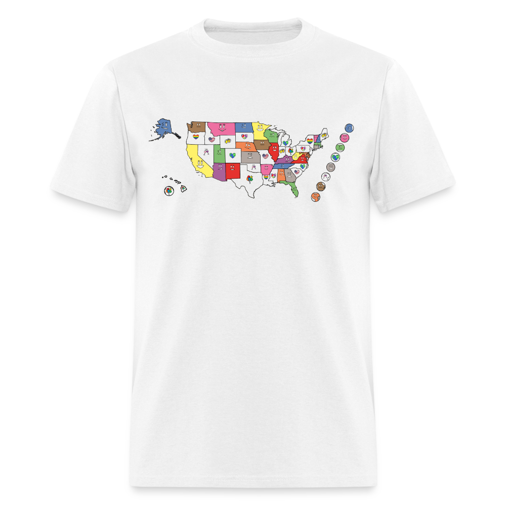 USA STATEment Mosaic Unisex/Men's White Tee Shirt - white