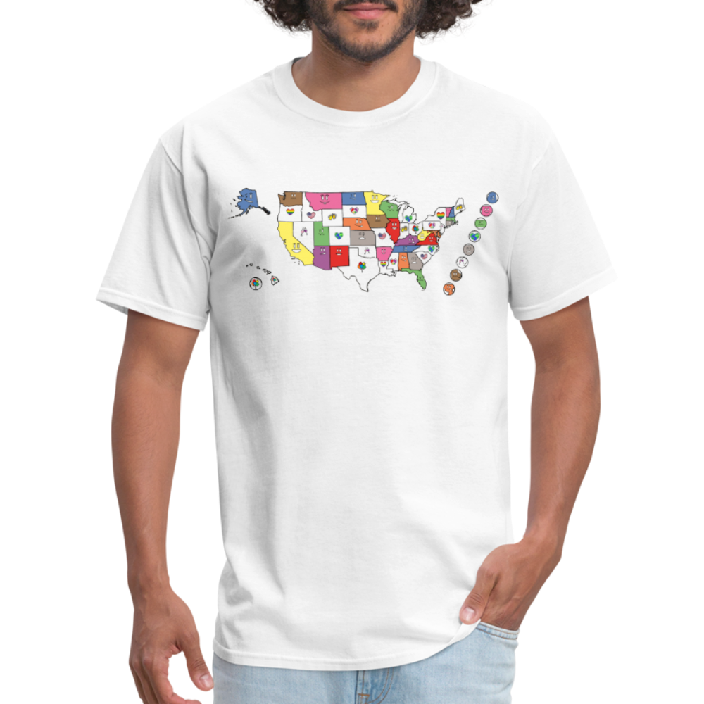 USA STATEment Mosaic Unisex/Men's White Tee Shirt - white