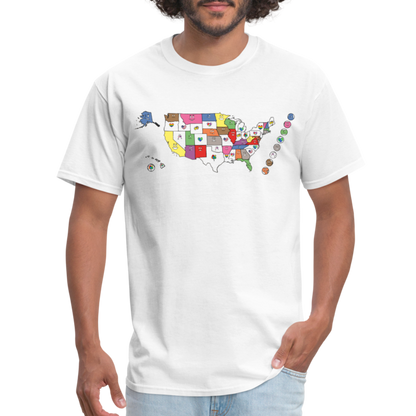 USA STATEment Mosaic Unisex/Men's White Tee Shirt - white