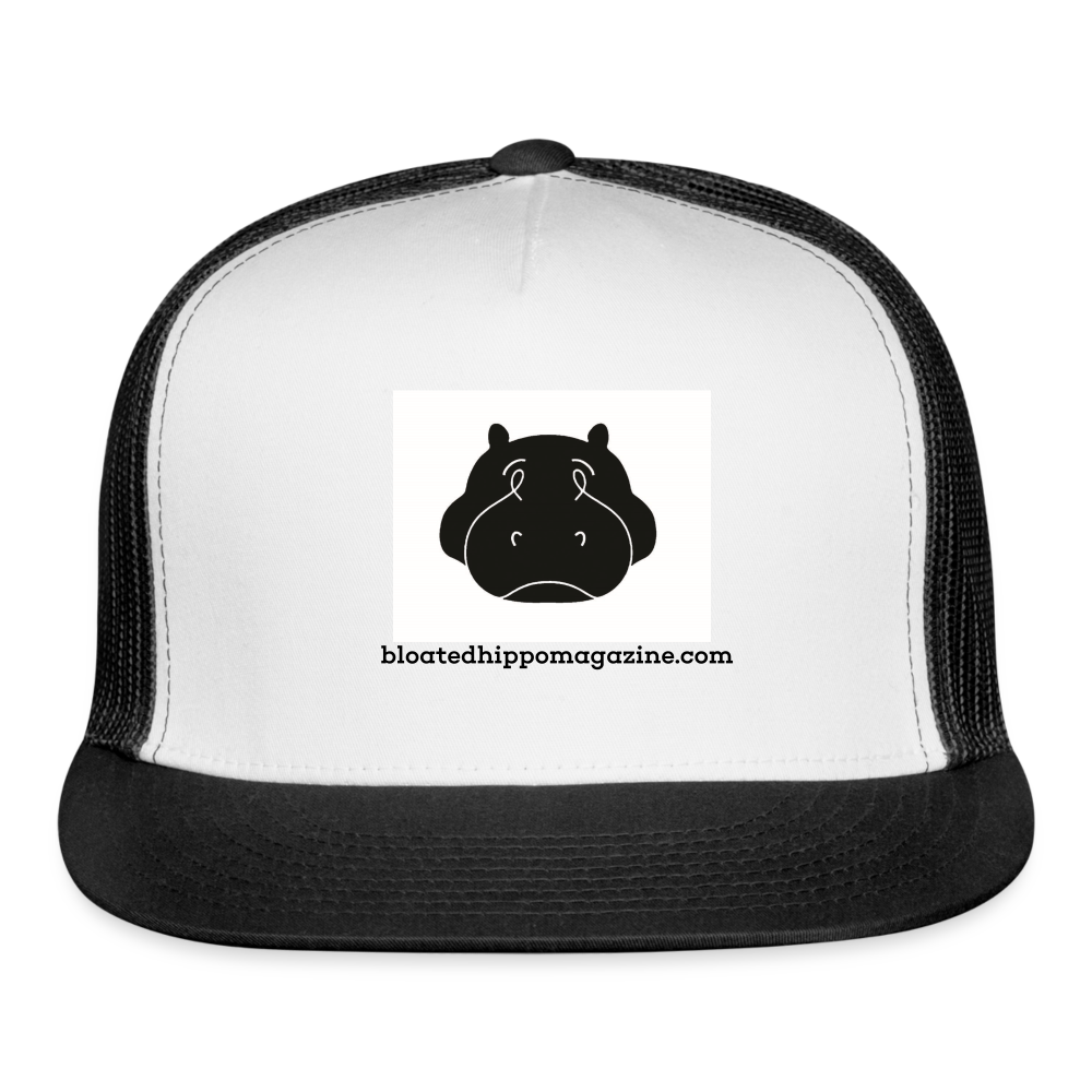 Bloated Hippo Magazine Trucker Cap - white/black