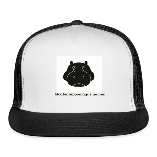 Bloated Hippo Magazine Trucker Cap - white/black