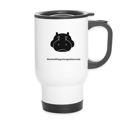 Bloated Hippo Magazine Travel Mug - white